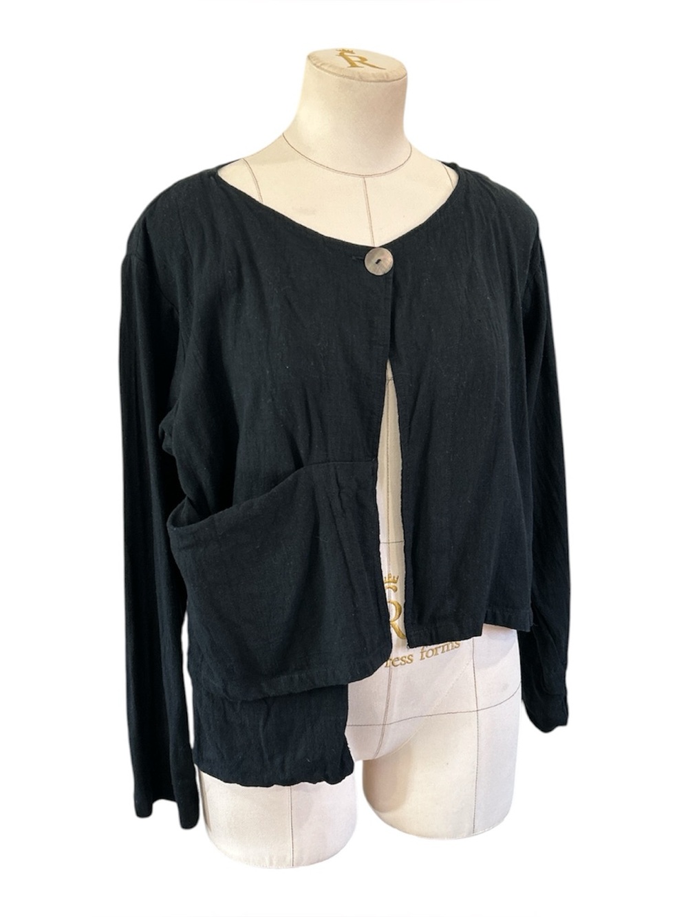 Kaliyana Avante Garde asymmetrical, cropped jacket size small black